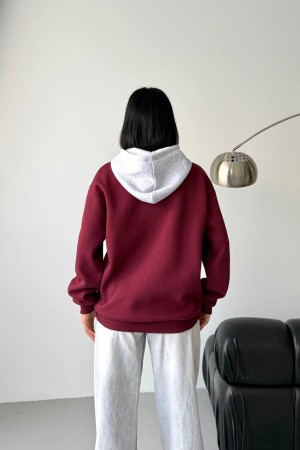 3 THREAD BRUSHED PRINTED CONTRAST DETAIL OVERSIZE SWEATSHIRT 191419