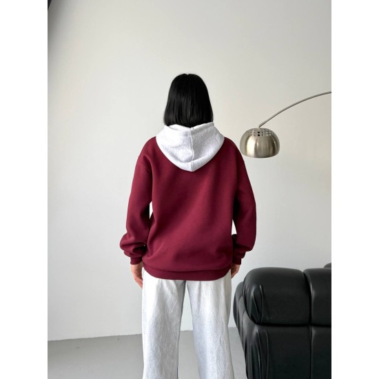 3 THREAD BRUSHED PRINTED CONTRAST DETAIL OVERSIZE SWEATSHIRT 191419