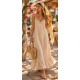 LINEN FABRIC SPAGHETTI STRAP LACE DETAIL DRESS 190658
