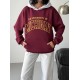 3 THREAD BRUSHED PRINTED CONTRAST DETAIL OVERSIZE SWEATSHIRT 191419