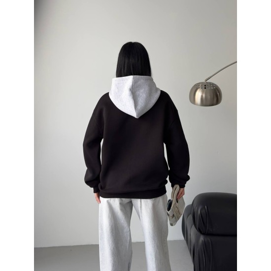 3 IPLIK SARDONLU BASKILI GARNILI OVERSIZE SWEAT 191421
