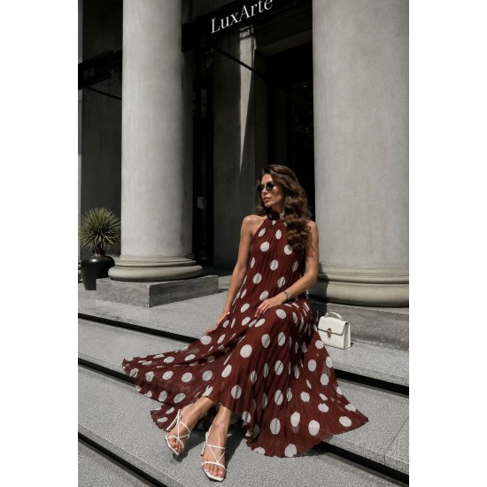 SIFON KUMAS PUANTIYELI PİLİSE DETAYLI ELBISE 190723