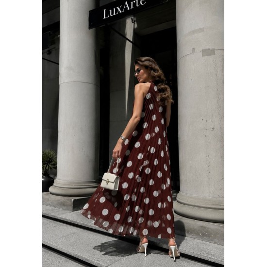 SIFON KUMAS PUANTIYELI PİLİSE DETAYLI ELBISE 190723
