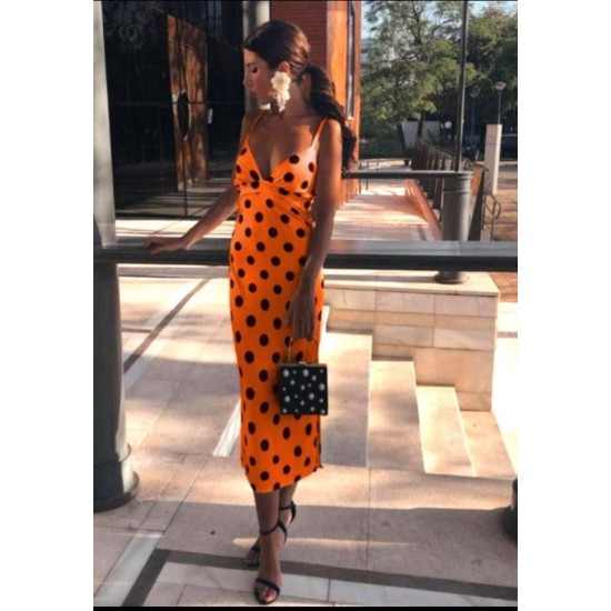 POLKA DOT SATIN FABRIC DRESS 190777