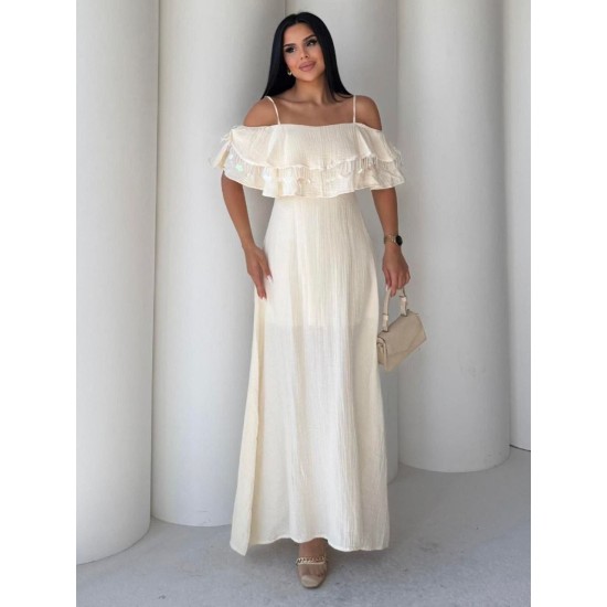 PUL BONCUKLU ASKILI ELBISE 190792