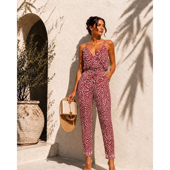 WOVEN VISCOSE FABRIC JUMPSUIT 189555