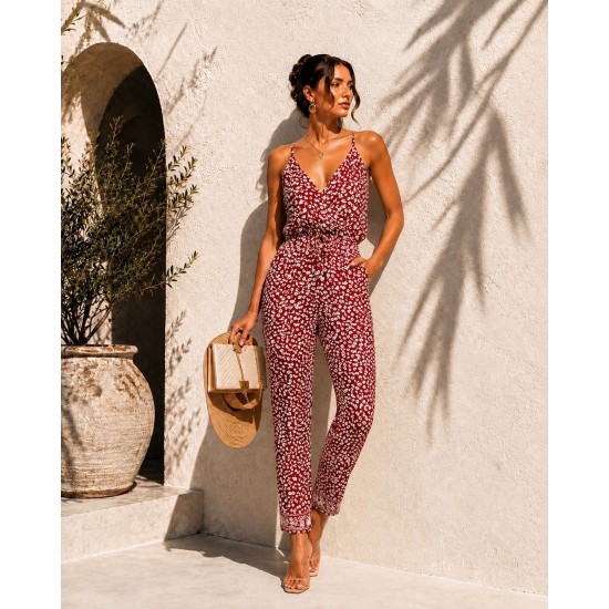 WOVEN VISCOSE FABRIC JUMPSUIT 189555