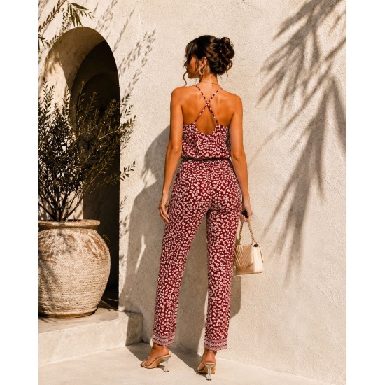 WOVEN VISCOSE FABRIC JUMPSUIT 189555