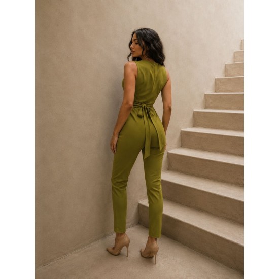 SCUBA CREPE FABRIC JUMPSUIT 189550