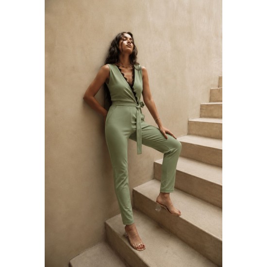 SCUBA CREPE FABRIC JUMPSUIT 189547