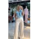 IP BAGLAMA DETAYLI FIRFIRLI BLUZ 190934