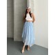 ADJUSTABLE ELASTIC WAIST LINED TENCEL SKIRT 190944