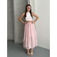 ADJUSTABLE ELASTIC WAIST LINED TENCEL SKIRT 190945