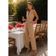 DOUBLE FABRIC BELTED JUMPSUIT 189816