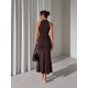 HALTER NECK DRAPED DRESS 190440