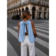 POLKA DOT OPEN BACK BLOUSE 190446