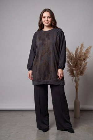 PIQUE MODAL AND FRONT PATTERNED SILK CUPRO FABRIC SET 191313