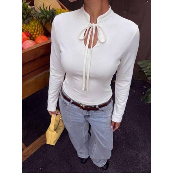 POLYAMIDE FABRIC WIDE NECK BODYSUIT 192520