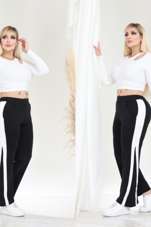 STRIPE DETAIL STEEL FABRIC TROUSERS 192325
