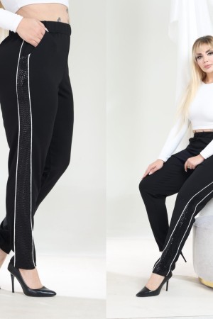 STRIPE DETAIL STEEL FABRIC TROUSERS 192326