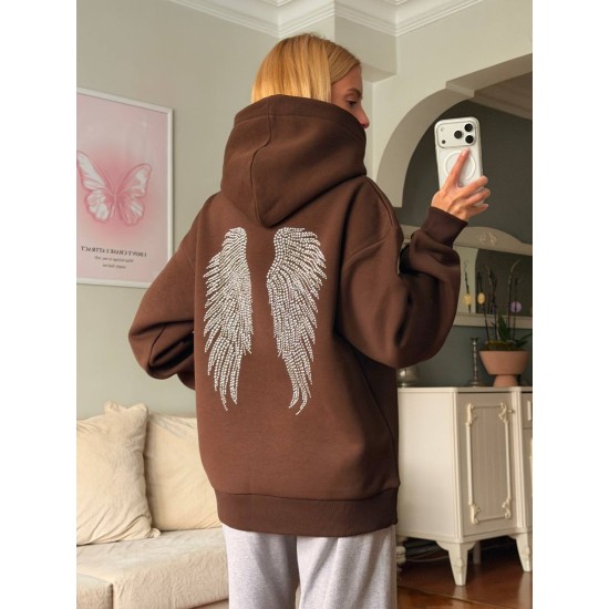 TAS BASKLI MELEK KANAT SWEAT 192461