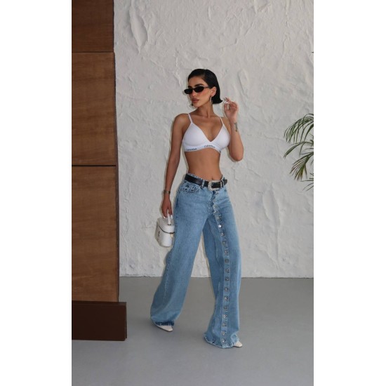 DESIGNER FULL BUTTON DENIM JEANS 190498