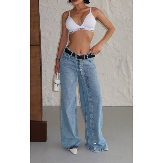 DESIGNER FULL BUTTON DENIM JEANS 190498