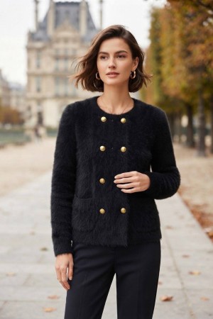 SOFT YARN BUTTONED KNITTED CARDIGAN 192206
