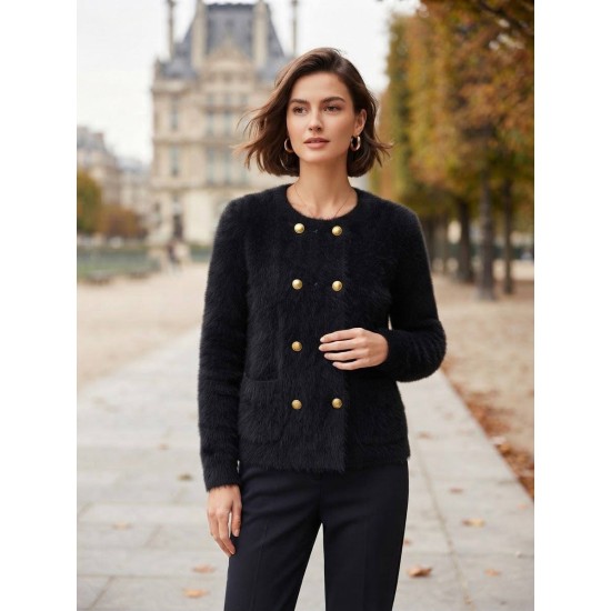 SOFT YARN BUTTONED KNITTED CARDIGAN 192206