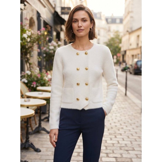 SOFT YARN BUTTONED KNITTED CARDIGAN 192207