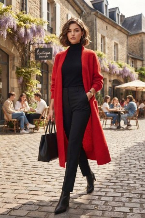 SOFT YARN KNITTED LONG CARDIGAN 192135