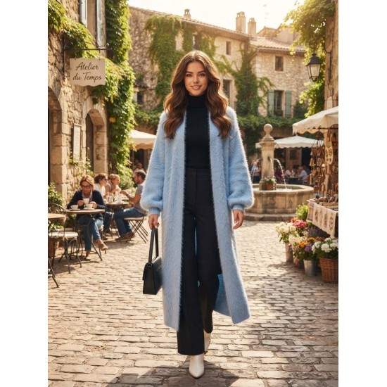 SOFT YARN KNITTED LONG CARDIGAN 192137