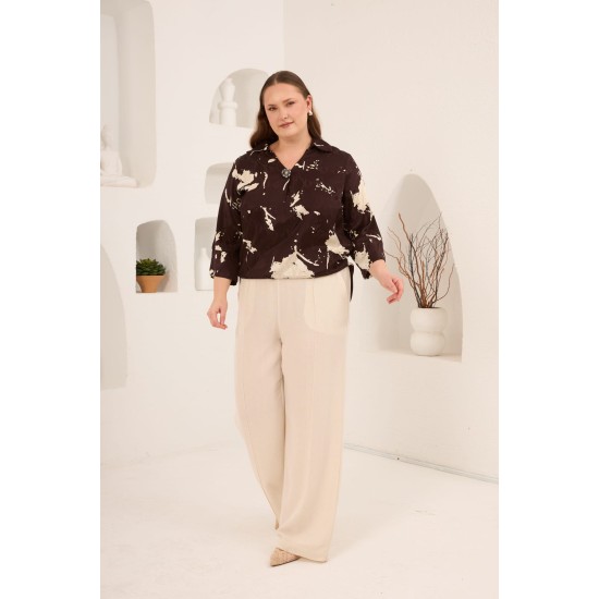 ÖZEL VİSKON DIŞI JAKARLI BLUZ 186001