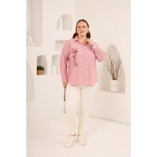 ÇİZGİLİ POPLİN KUMAŞ GÖMLEK 186066