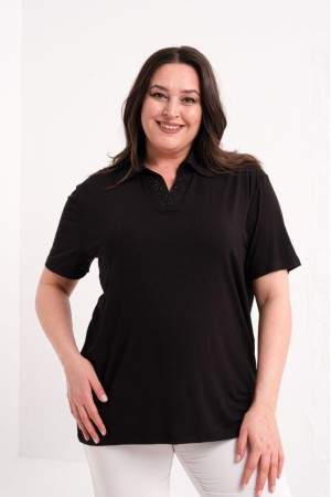 SİYAH BLUZ VİSKON KUMAŞ 185879