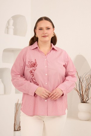 ÇİZGİLİ POPLİN KUMAŞ GÖMLEK 186066