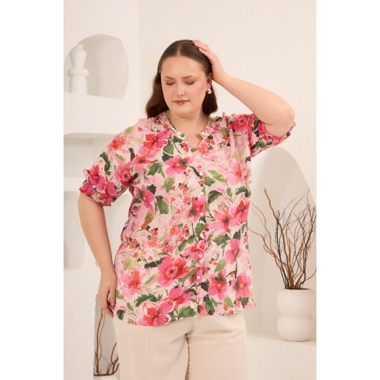 FLOŞ VİSKON KUMAŞ GÖMLEK 186073