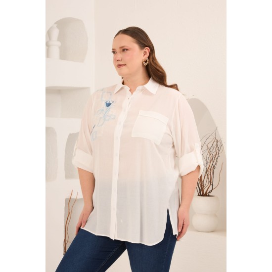 KRINKLE VİSKON KUMAŞ GÖMLEK 186059