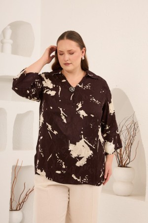 ÖZEL VİSKON DIŞI JAKARLI BLUZ 186001