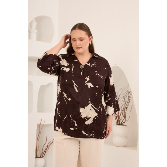 ÖZEL VİSKON DIŞI JAKARLI BLUZ 186001