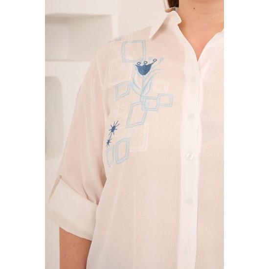 KRINKLE VİSKON KUMAŞ GÖMLEK 186059