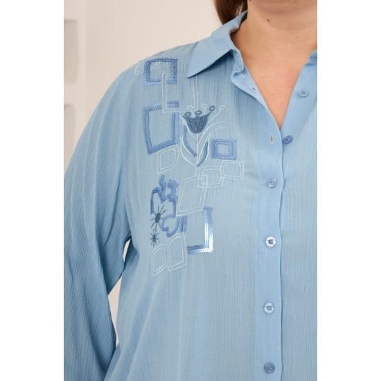 KRINKLE VİSKON KUMAŞ GÖMLEK 186058