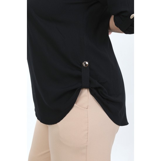SİYAH BLUZ PAMUKLU VİSKON KUMAŞ 185896