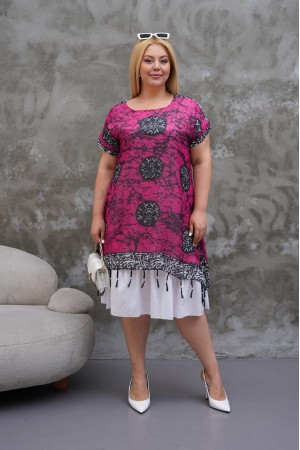 DESENLİ TÜLBENT ELBİSE 185997