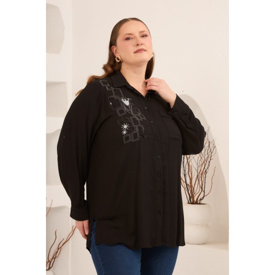 KRINKLE VİSKON KUMAŞ GÖMLEK 186059