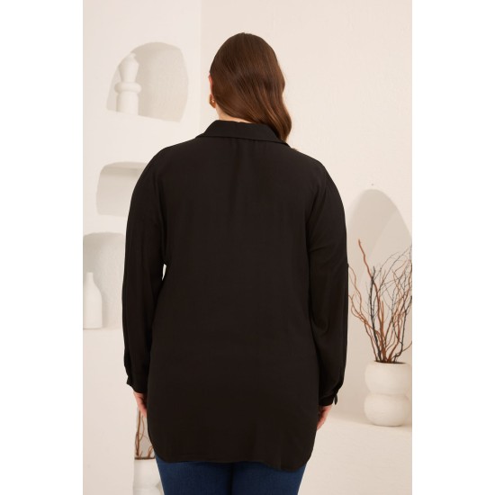 KRINKLE VİSKON KUMAŞ GÖMLEK 186059