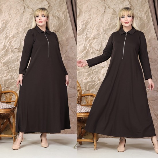 BROWN DRESS OYSHO FABRIC 185844