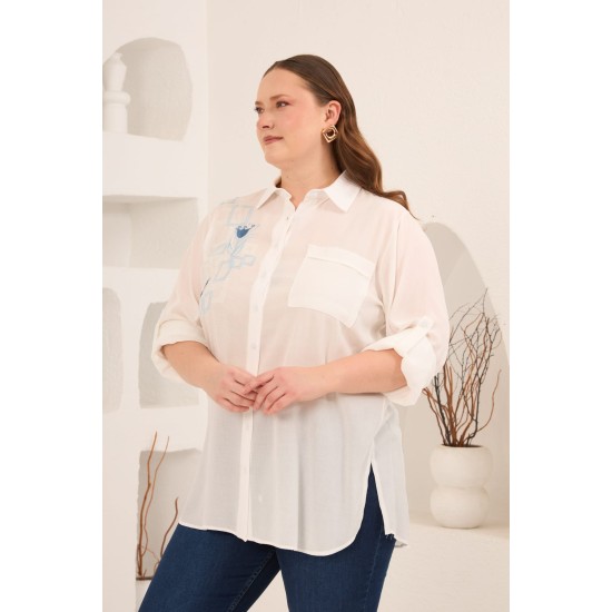 KRINKLE VİSKON KUMAŞ GÖMLEK 186059