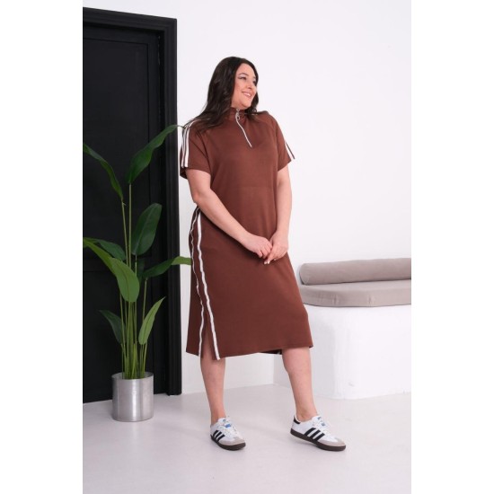 KAHVE ELBİSE KRİSTAL KUMAŞ 185849