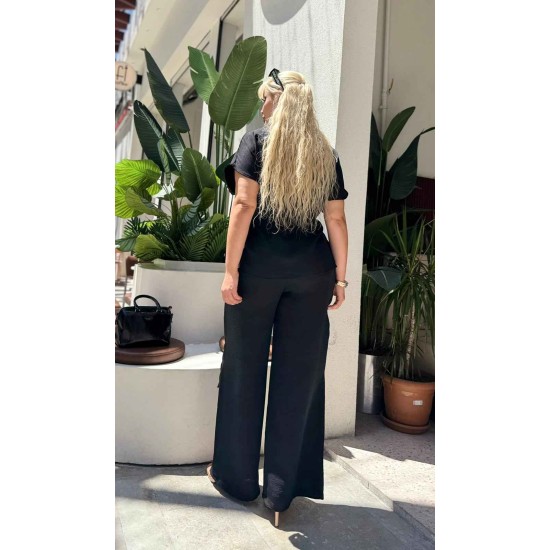 SİYAH TAKIM KETEN KUMAŞ 185694